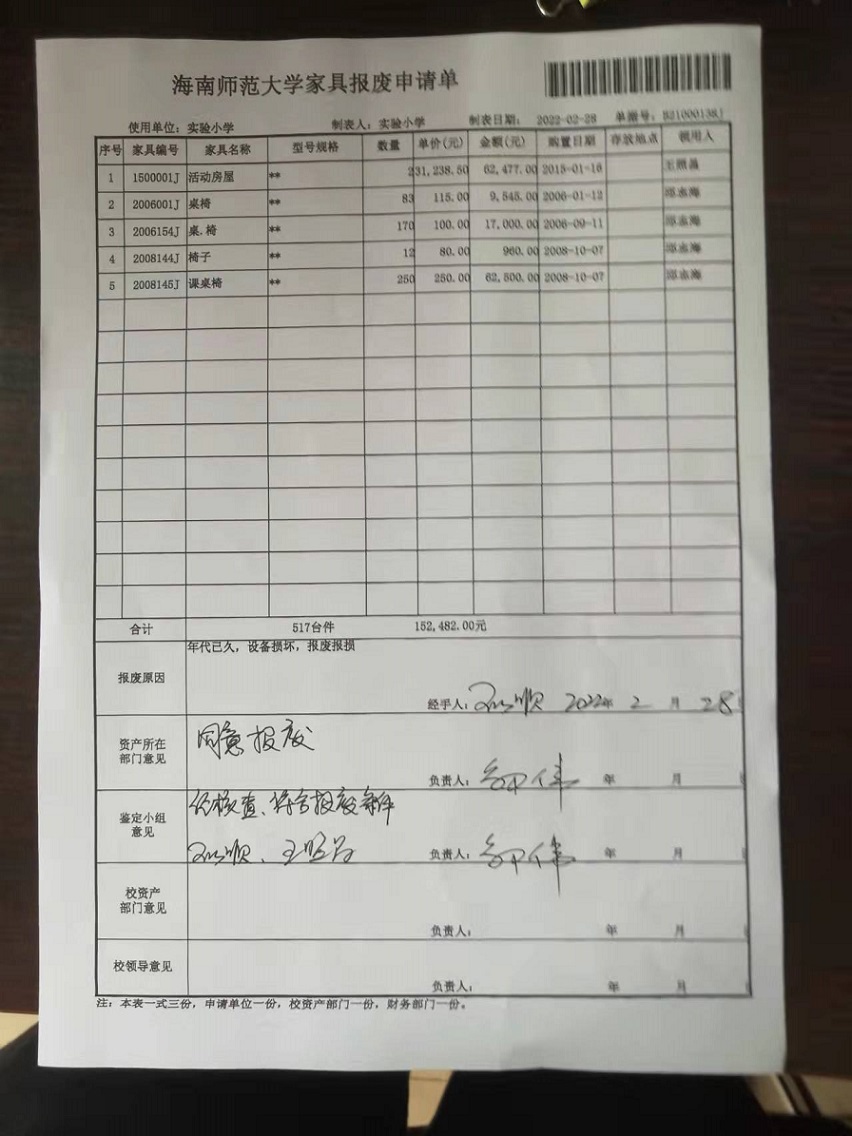 久久小说
固定资产处置签批单